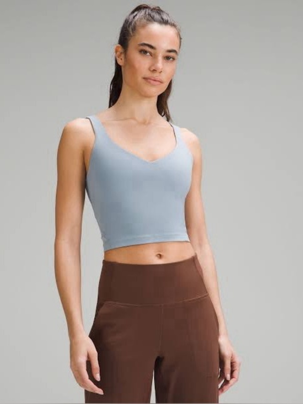NEW! lululemon Align Chambray Blue Cropped Tank Top Size 0